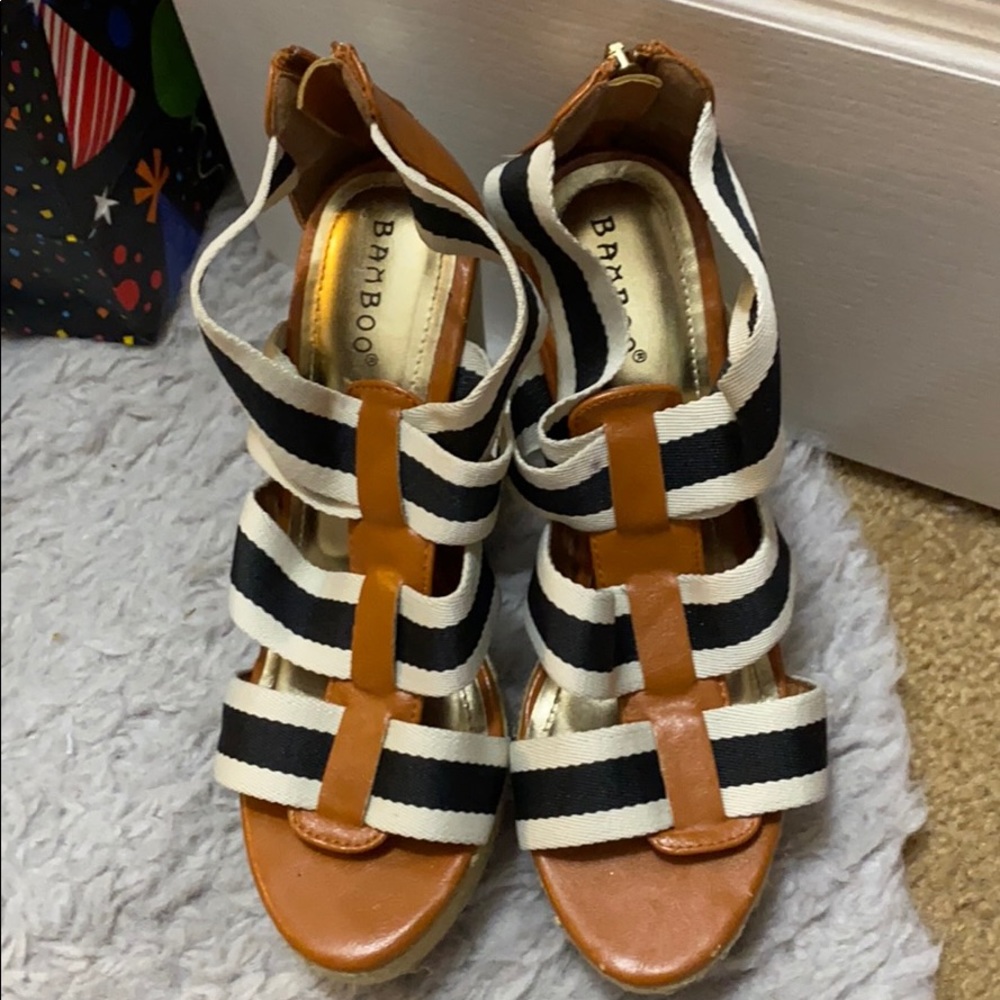 Striped Bamboo Wedges